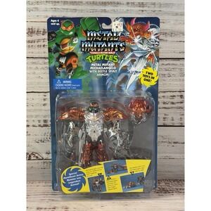 Vintage 1995 Teenage Mutant Ninja Turtles Metal Mutants Michaelangelo RARE MOC